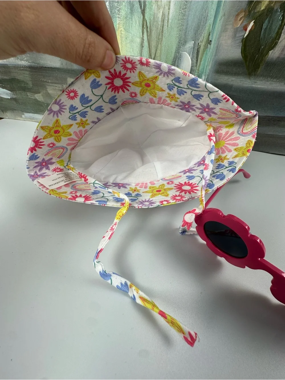 🌸 NEW WITHOUT TAGS Floral Bucket Hat & Flower Sunglasses Set 🌸